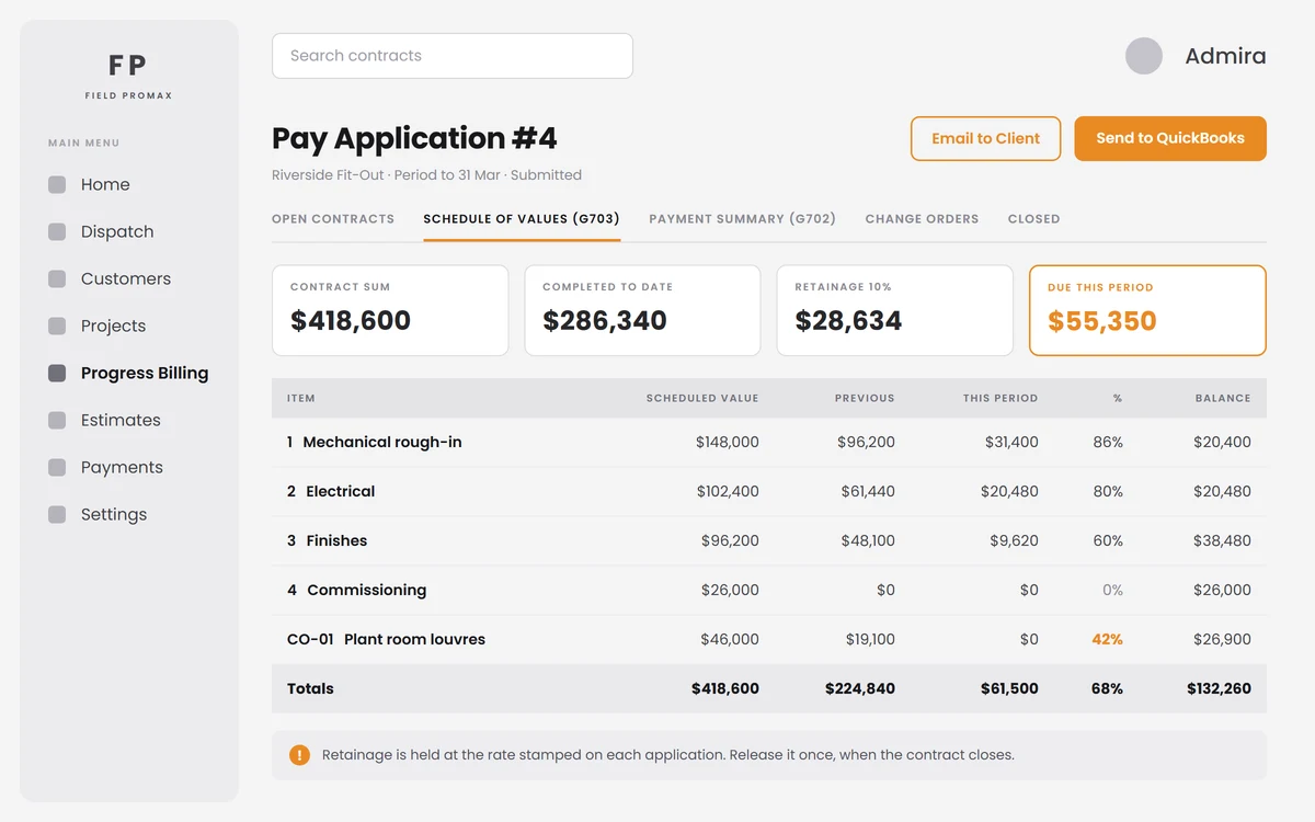 Stop billing a nine-month job on a spreadsheet.