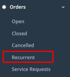 Recurring work order