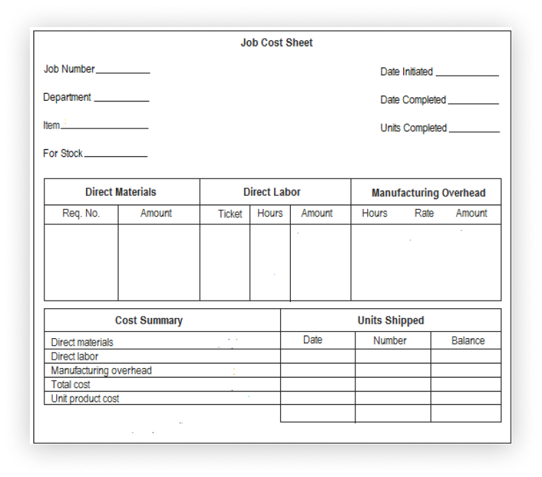 Job Cost Sheet Format